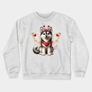 Valentine Fairy Husky Dog Crewneck Sweatshirt